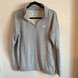 Champion Women’s Light Gray Quarter Zip Pullover size L